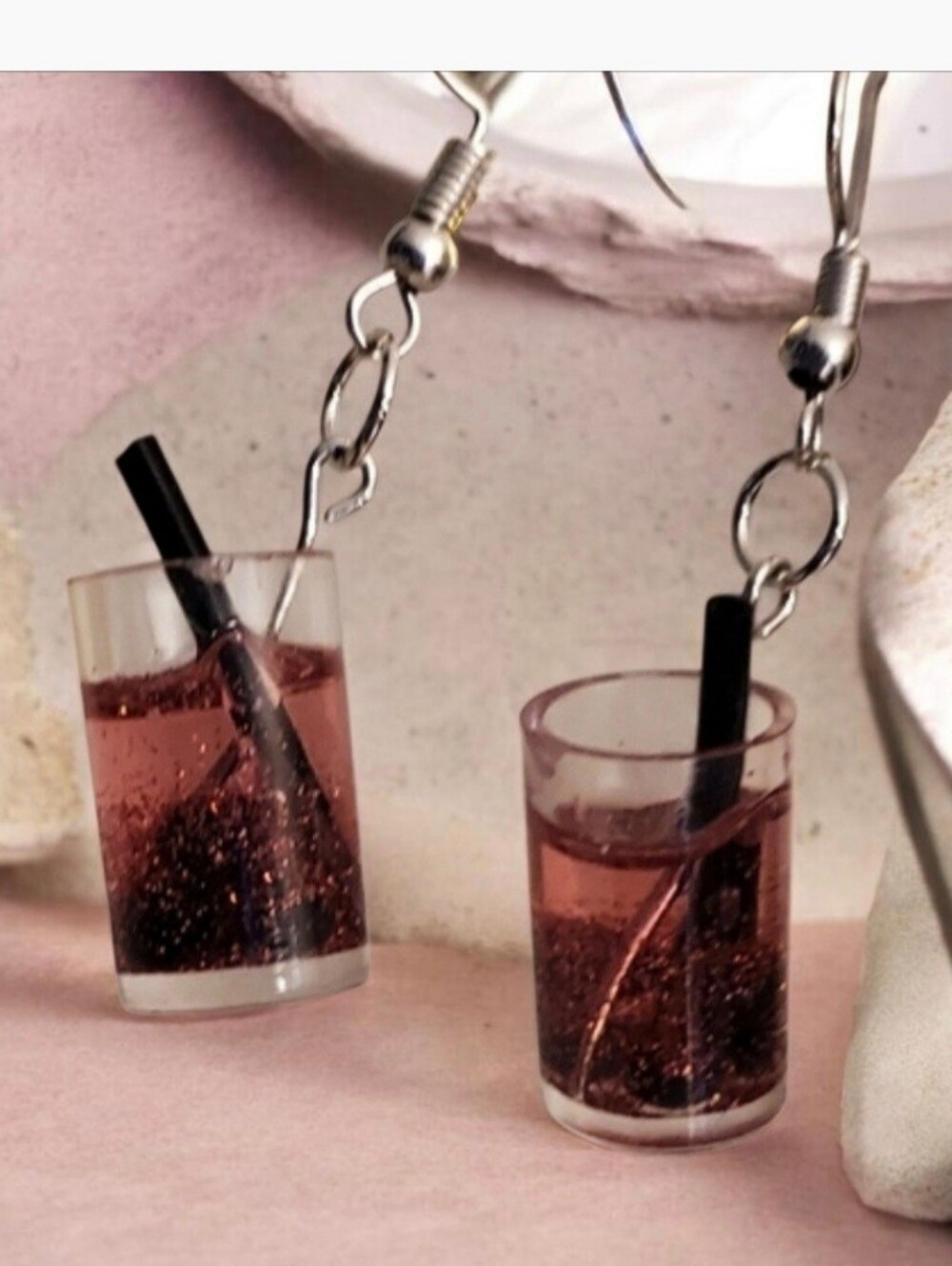 Glitter Drink Dangle Earring